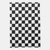 Retro Black/White Contrast Checkerboard Patroon Theedoek (Verticaal)