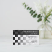 Retro Black/White Contrast Checkerboard Patroon Visitekaartje (Staand voorkant)