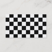 Retro Black/White Contrast Checkerboard Patroon Visitekaartje (Achterkant)