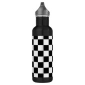 Retro Black/White Contrast Checkerboard Patroon Waterfles (Rechts)