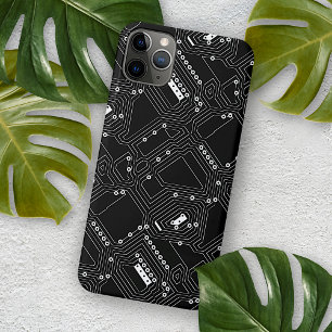 Retro Black White Cool Computer Circuit Board Case-Mate iPhone Case