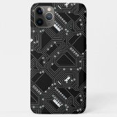 Retro Black White Cool Computer Circuit Board Case-Mate iPhone Case (Achterkant)