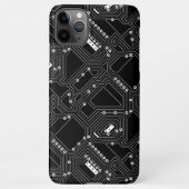 Retro Black White Cool Computer Circuit Board iPhone Hoesje (Achterkant)