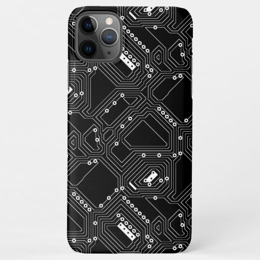 Retro Black White Cool Computer Circuit Board iPhone Hoesje (Achterkant)