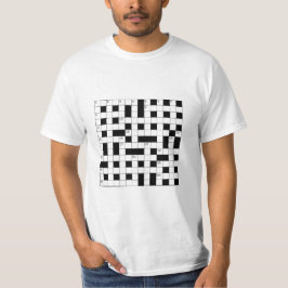 Retro Black White Crossword Puzzle Patroon T-shirt