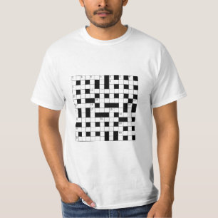 Retro Black White Crossword Puzzle Patroon T-shirt