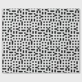 Retro Black White Crossword Puzzle Pattern Cadeaupapier (Vlak)