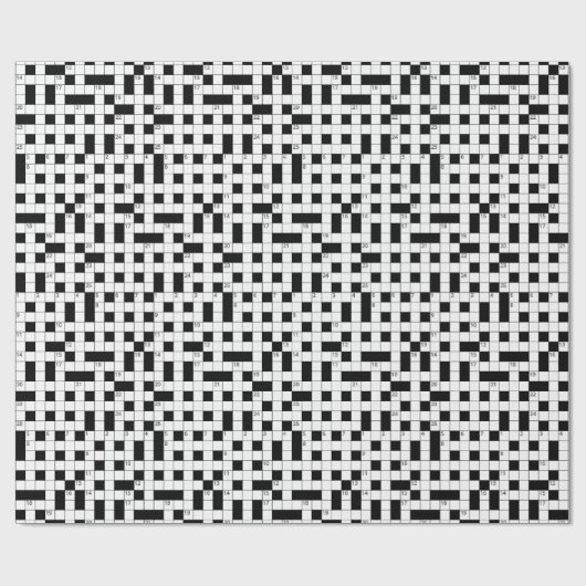 Retro Black White Crossword Puzzle Pattern Cadeaupapier (Vlak)