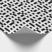 Retro Black White Crossword Puzzle Pattern Cadeaupapier (Hoek)