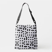 Retro Black White Crossword Puzzle Pattern Crossbody Tas (Achterkant)