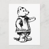 Retro  Black & White Cute Teddy Bear Briefkaart (Voorkant)