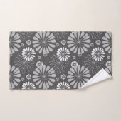 Retro Black White daisy Pattern Bad Handdoek (Handdoek)