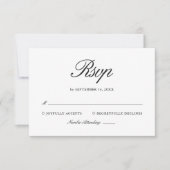 Retro Black & White Elegant Wedding RSVP Kaartje (Voorkant)