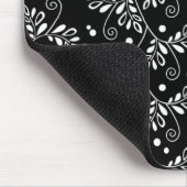 Retro Black white floral mousepad Muismat (Hoek)