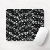 Retro Black white floral mousepad Muismat (Met muis)