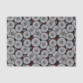 Retro black white flowers Tie Tissuepapier (Voorkant)