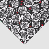 Retro black white flowers Tie Tissuepapier (Detail)
