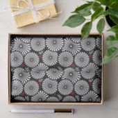 Retro black white flowers Tie Tissuepapier (Geschenk)