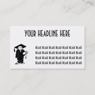 Retro Black & White Funny Afstuderen Boy Contactkaartje