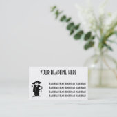 Retro Black & White Funny Afstuderen Boy Contactkaartje (Staand voorkant)