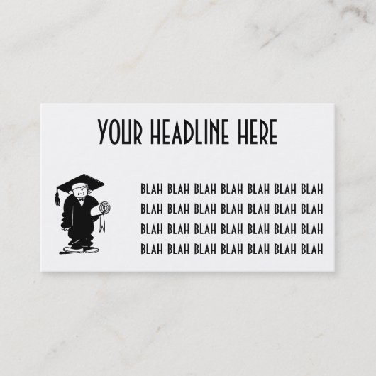 Retro Black & White Funny Afstuderen Boy Contactkaartje (Voorkant)