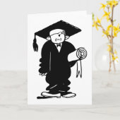 Retro Black & White Funny Afstuderen Boy Kaart (Gele Bloem)