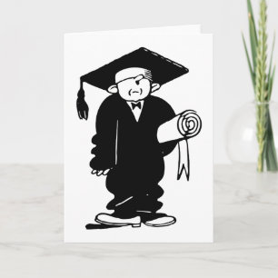 Retro Black & White Funny Afstuderen Boy Kaart