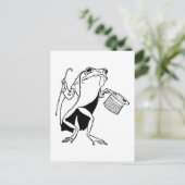Retro Black & White Gentleman Frog Briefkaart (Staand voorkant)