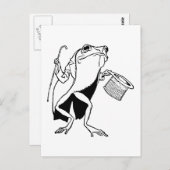Retro Black & White Gentleman Frog Briefkaart (Voorkant / Achterkant)