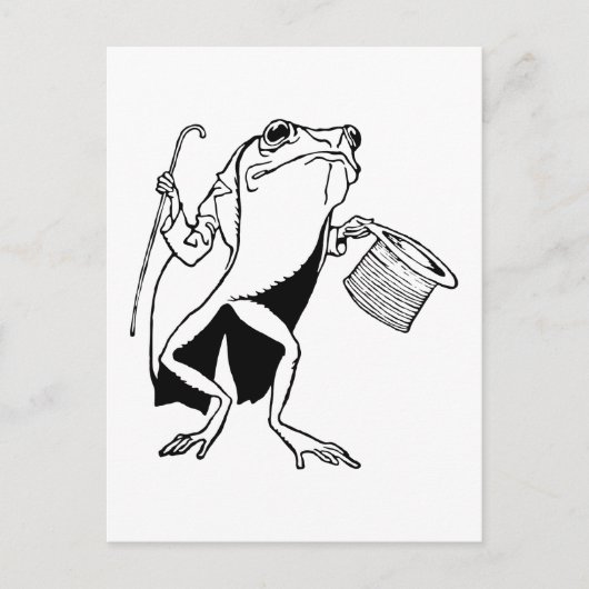 Retro Black & White Gentleman Frog Briefkaart (Voorkant)