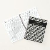 Retro Black White Geometric Mid Century Mod Recipe Notitieboek (Binnen)