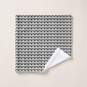 Retro Black White Geometric Mid Century Modern Bad Handdoek (Wasdoekje)