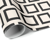 Retro Black White Geometric Mid Century Modern Cadeaupapier (Rol Hoek)