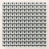 Retro Black White Geometric Mid Century Modern Glazen Onderzetter (Voorkant)