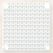 Retro Black White Geometric Mid Century Modern Glazen Onderzetter (Achterkant)