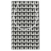 Retro Black White Geometric Mid Century Modern Klein Cadeauzakje (Achterkant)