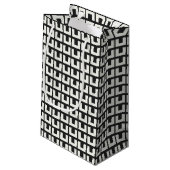 Retro Black White Geometric Mid Century Modern Klein Cadeauzakje (Achterkant Gekanteld)