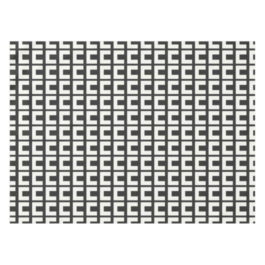 Retro Black White Geometric Mid Century Modern Tafelkleed (Voorkant (Horizontaal))