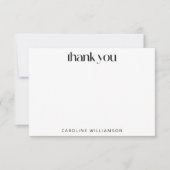 Retro Black White Geometric Tegel Aangepaste naam Bedankkaart (Voorkant)