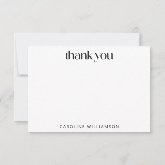 Retro Black White Geometric Tegel Aangepaste naam Bedankkaart (Voorkant)