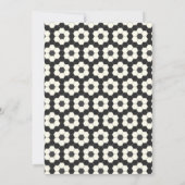 Retro Black White Geometric Tile Elegant Wedding Kaart (Achterkant)