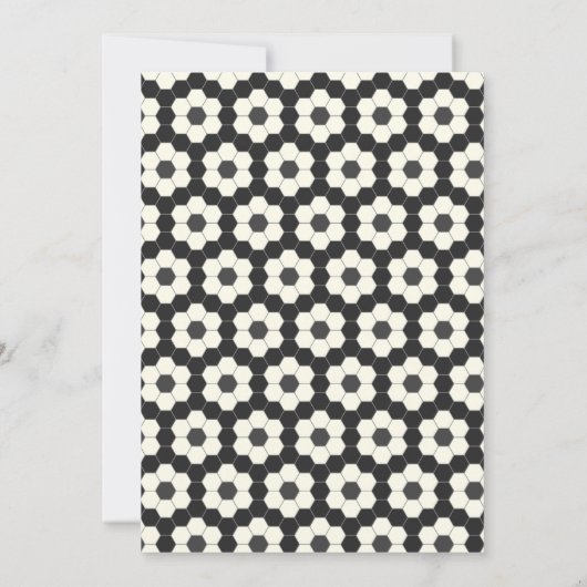 Retro Black White Geometric Tile Elegant Wedding Kaart (Achterkant)