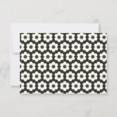 Retro Black White Geometric Tile Elegant Wedding RSVP Kaartje (Achterkant)