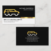 Retro Black White Gold Tab Memorial Service Visitekaartje (Voorkant / Achterkant)