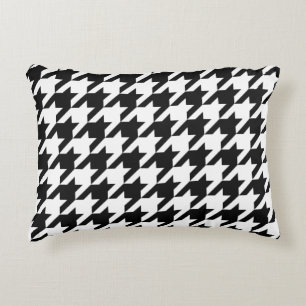 Retro Black White Hounds-tand Weaving Pattern Accent Kussen