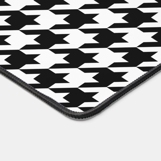 Retro Black White Hounds-tand Weaving Pattern Bureaumat (Hoek)