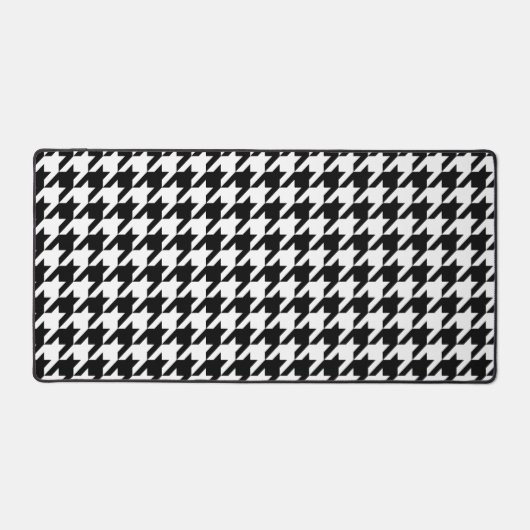 Retro Black White Hounds-tand Weaving Pattern Bureaumat (Voorkant)