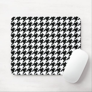 Retro Black White Hounds-tand Weaving Pattern Muismat