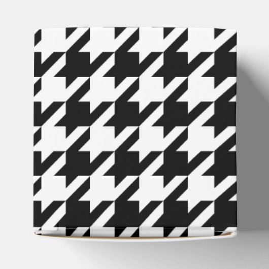 Retro Black White Houndstooth Weaving Patroon Bedankdoosjes (Bovenkant)
