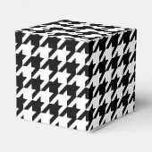 Retro Black White Houndstooth Weaving Patroon Bedankdoosjes (Achterkant)